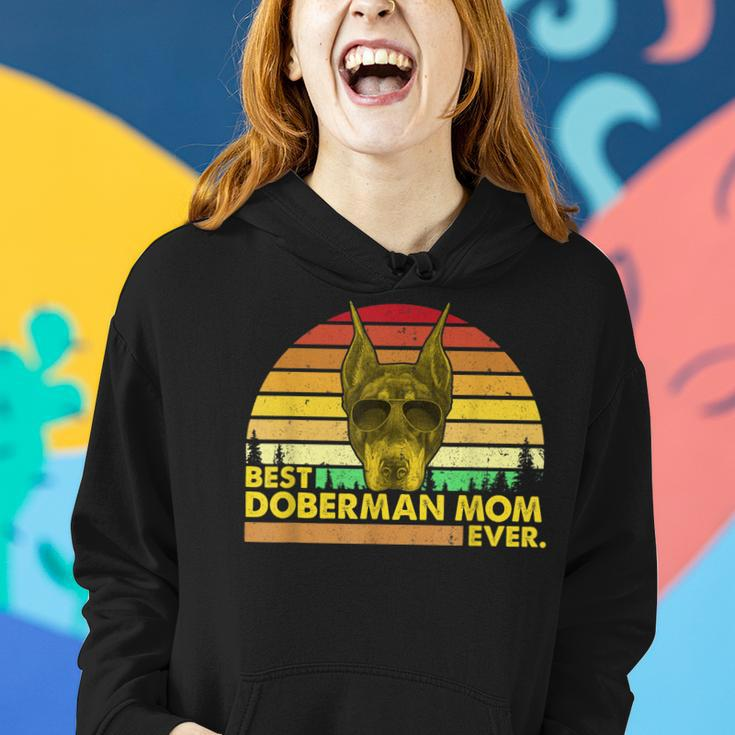Vintage Best Doberman Mom Ever Dog Mommy Mother Women Hoodie Gifts for Her