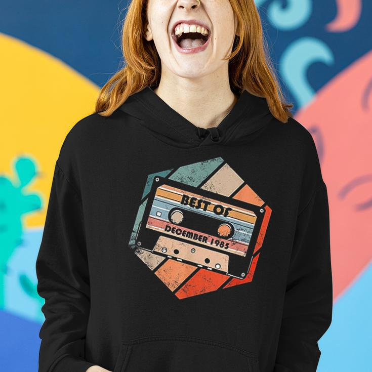 Vintage Best Of December 1985 Cassette Retro Birthday Tape Women Hoodie Graphic Print Hooded Sweatshirt Gifts for Her
