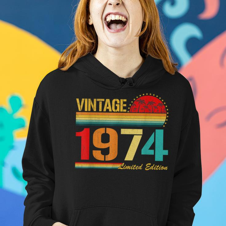 Vintage Born In 1974 Birthday Year Party Wedding Anniversary Women Hoodie Gifts for Her