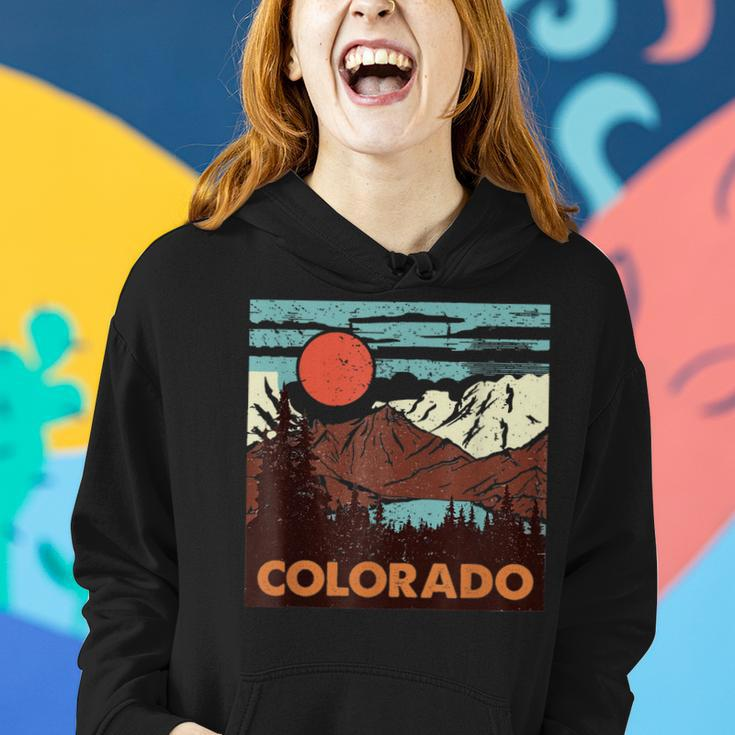 Vintage Colorado Rocky Mountains Boho Colorado Travel Hiking Women Hoodie Gifts for Her