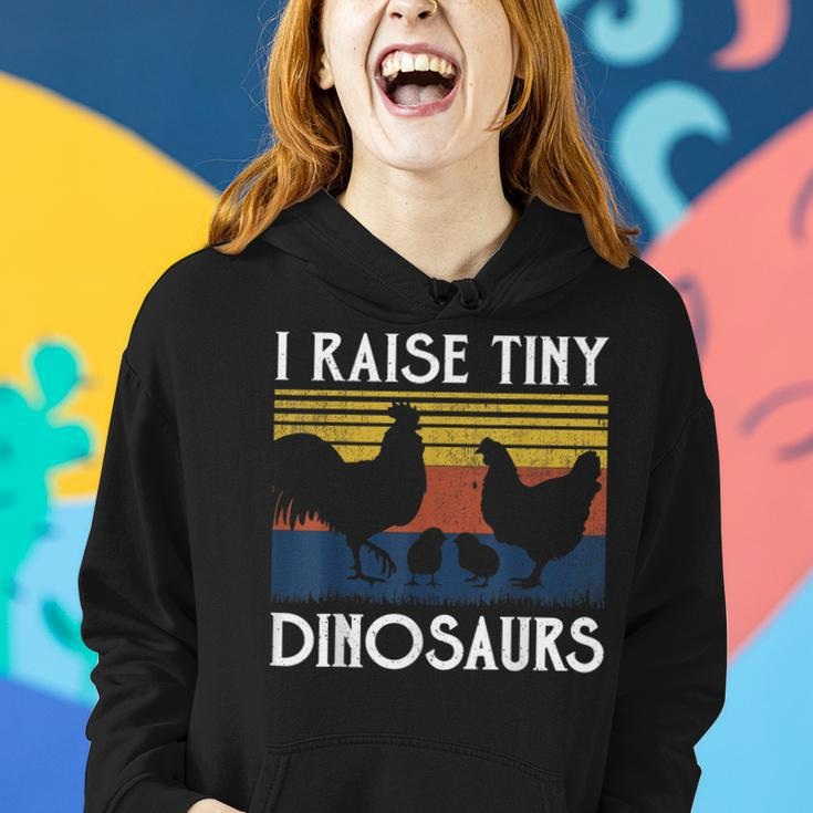 Vintage I Raise Tiny Dinosaurs Chickens Lovers Women Hoodie Gifts for Her