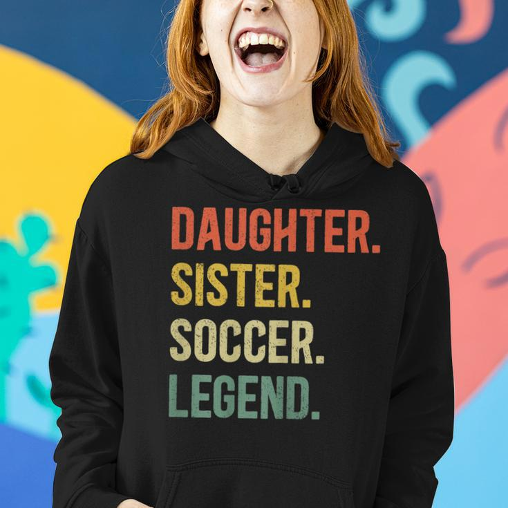 Vintage Tochter Schwester Fußball Legende Retro Fußball Frauen Hoodie Geschenke für Sie