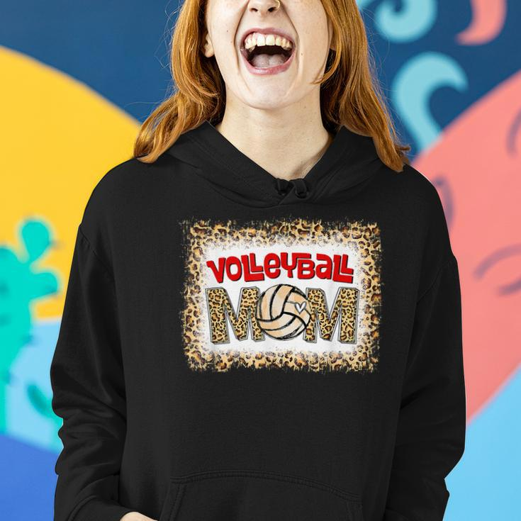 Volleyball Mom Leopard Funny Sport Ball Mom Mothers Day Women Hoodie Gifts for Her