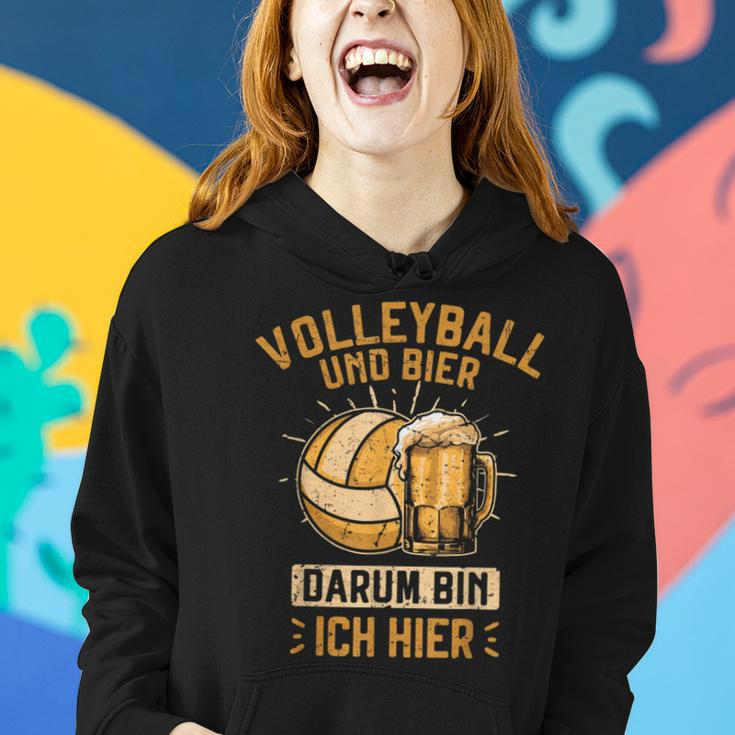 Volleyball Und Bier Darum Bin Ich Hier Volleyballer Lustig Frauen Hoodie Geschenke für Sie