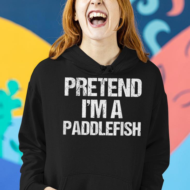 Vorgeben Ich Bin Ein Paddelfisch Lustig Faul Halloween-Kost Frauen Hoodie Geschenke für Sie