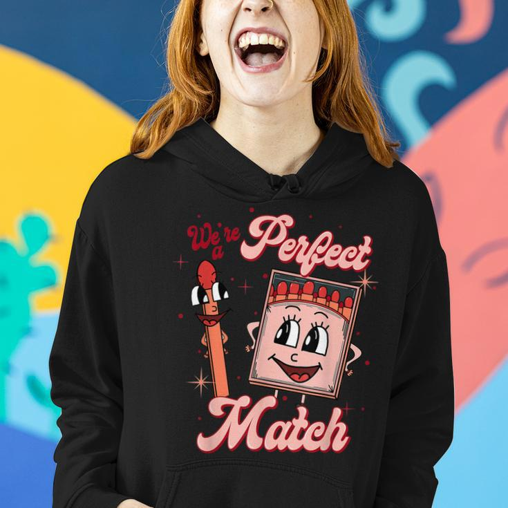 We’Re A Perfect Match Retro Groovy Valentines Day Matching Women Hoodie Gifts for Her