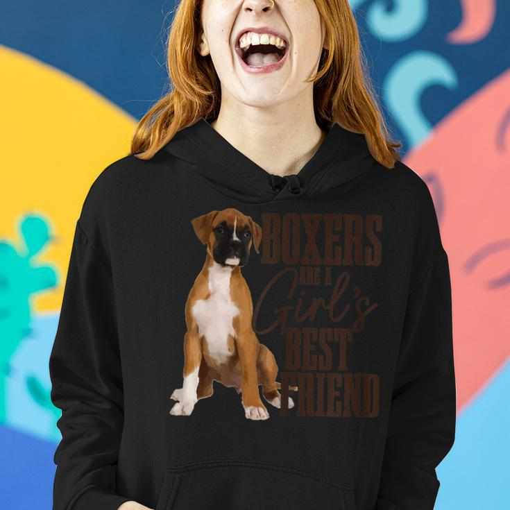 Womens Boxers Are A Girls Best Friend Funny Dog Boxer Mom Women Hoodie Gifts for Her