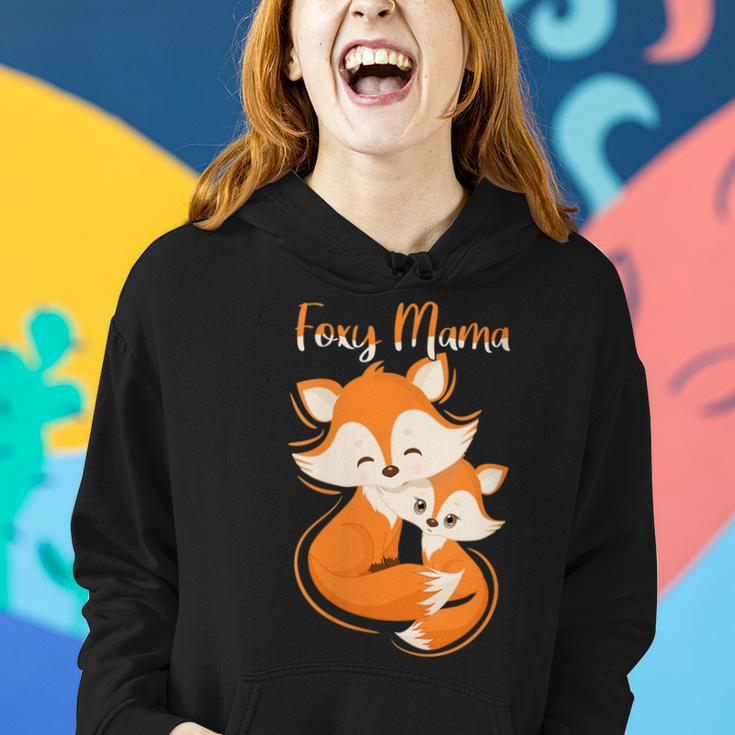 Womens Foxy Mama Cute Mom Quotes Who Love Foxes Mother´S Day Women Hoodie Gifts for Her
