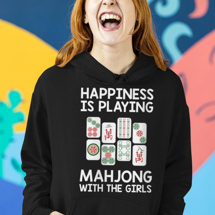Womens Funny Mahjong Gift Cool Happiness Is Playing Mahjong Girls Women Hoodie Gifts for Her