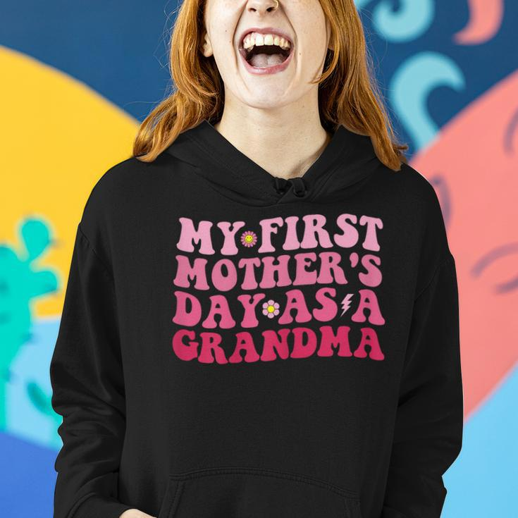 Womens Funny Mothers Day My First Mothers Day As A Grandma Women Hoodie Gifts for Her