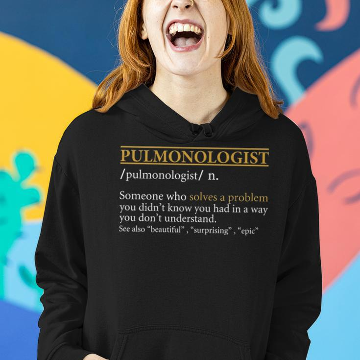 Womens Funny Pulmonologist Definition Birthday Or Christmas Gift Women Hoodie Gifts for Her