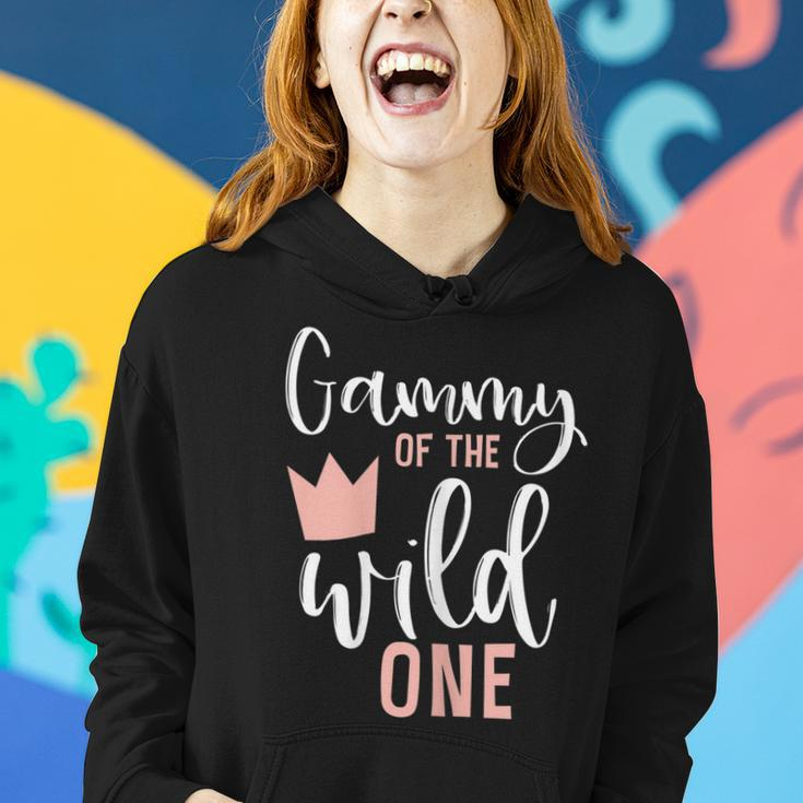 Womens Gammy Of The Wild One Girl 1St Birthday Pink First Grandma Women Hoodie Gifts for Her