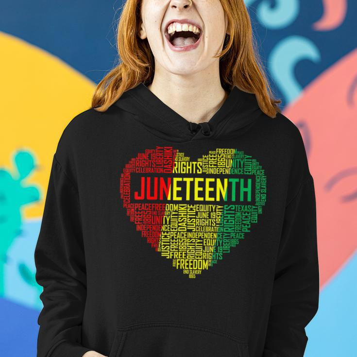 Womens Junenth Heart Black Pride Freedom Day 1865 June 19Th Women Hoodie Gifts for Her