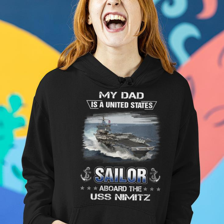 Womens My Dad Is A Sailor Aboard The Uss Nimitz Cvn 68 Women Hoodie Gifts for Her