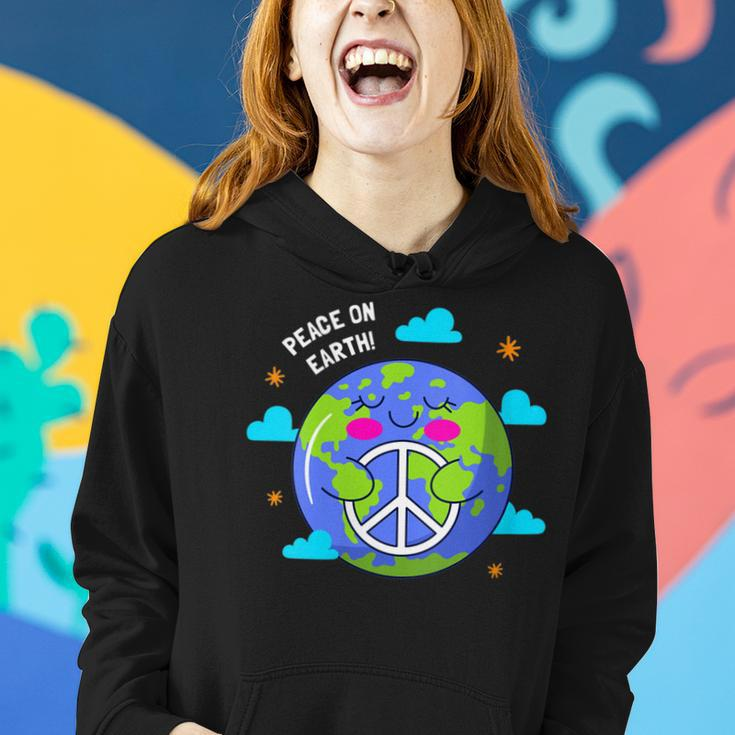 Womens Peace On Earth Day Everyday Hippie Planet Save Environment Women Hoodie Gifts for Her