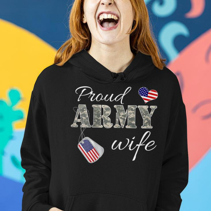 Womens Proud Army Wife Camouflage Wife Of Soldiers Gift Mothers Day Women Hoodie Gifts for Her