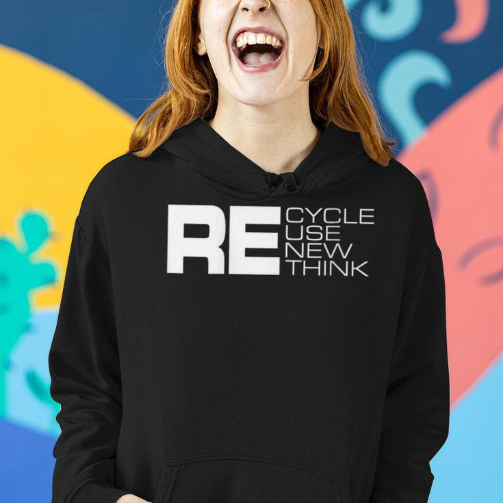 Womens Recycle Reuse Renew Rethink - Re Design Environment Activism Women Hoodie Gifts for Her