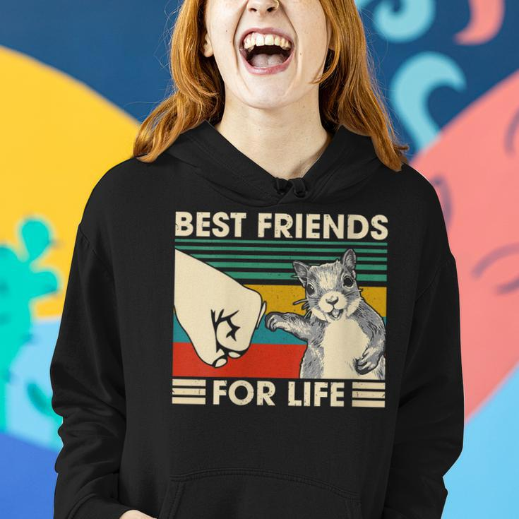 Womens Retro Vintage Squirrel Best Friend For Life Fist Bump Women Hoodie Gifts for Her