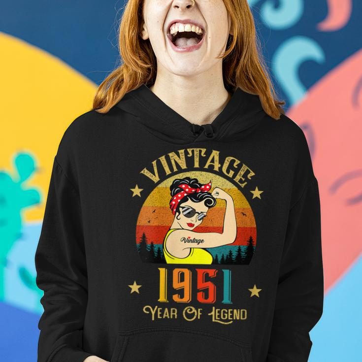Womens Vintage 1951 Birthday Women 72 Years Old Funny Vintage 1951 Women Hoodie Gifts for Her