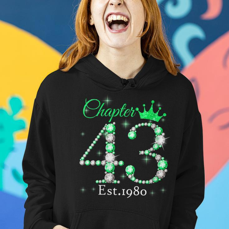Womens Womens Chapter 43 Est 1980 43 Years Old 43Rd Birthday Queen Women Hoodie Gifts for Her