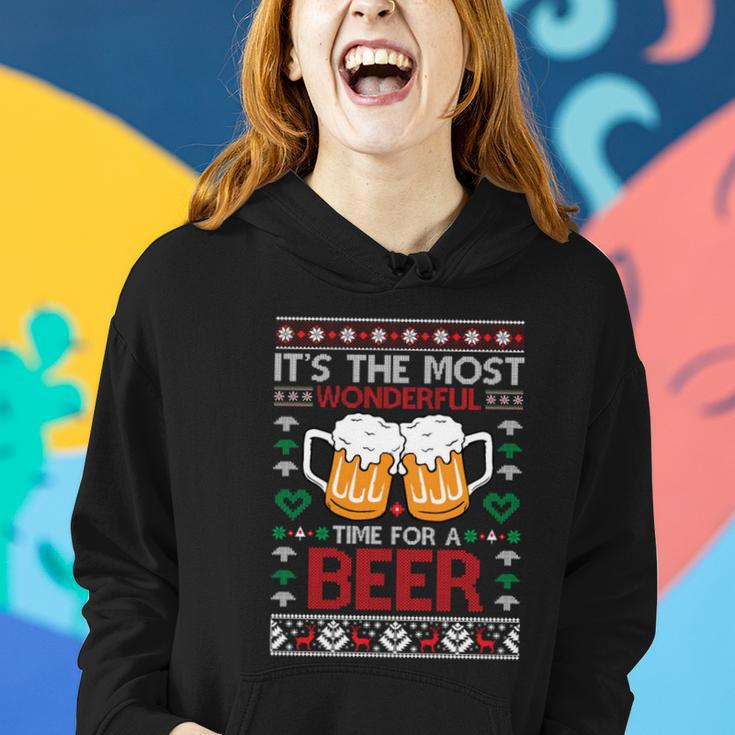 Wonderful Time Beer Ugly Christmas Sweaters Gift Women Hoodie Gifts for Her