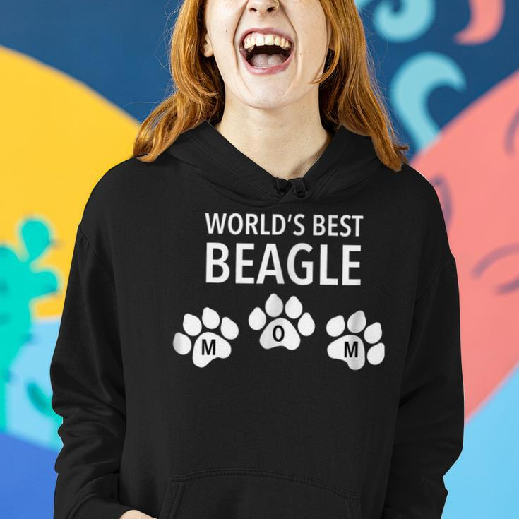 Worlds Best Beagle MomWith Paw Design Effect Women Hoodie Gifts for Her