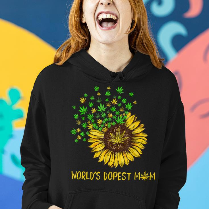Worlds Dopest Mom Sunflower Weed Women Hoodie Gifts for Her