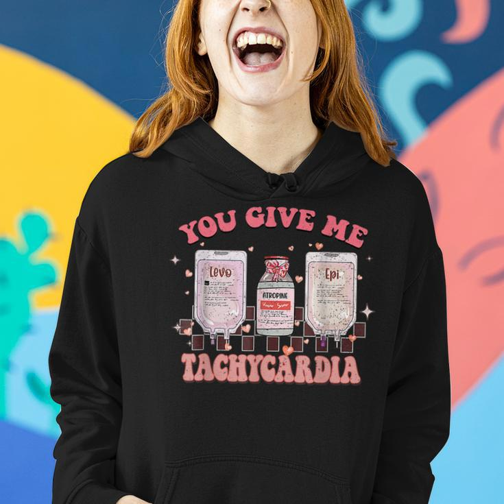 You Give Me Tachycardia Funny Icu Rn Nurse Valentines Day V6 Women Hoodie Gifts for Her