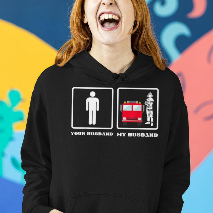 Your Husband My Husband Firefighter Thin Red Line Wife Gift Women Hoodie Gifts for Her