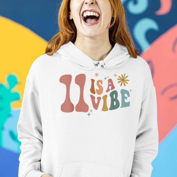 11 Is A Vibe Girls 11Th Birthday Eleven Pink Boho Hippie Women Hoodie Gifts for Her