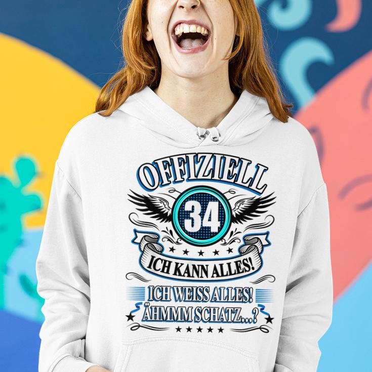 34 Geburtstag Lustig Offiziell 34 Ich Kann AllesSchatz Frauen Hoodie Geschenke für Sie