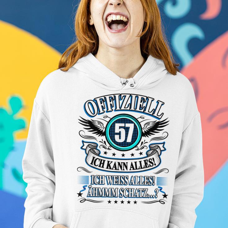 57 Geburtstag Lustig Offiziell 57 Ich Kann AllesSchatz Frauen Hoodie Geschenke für Sie