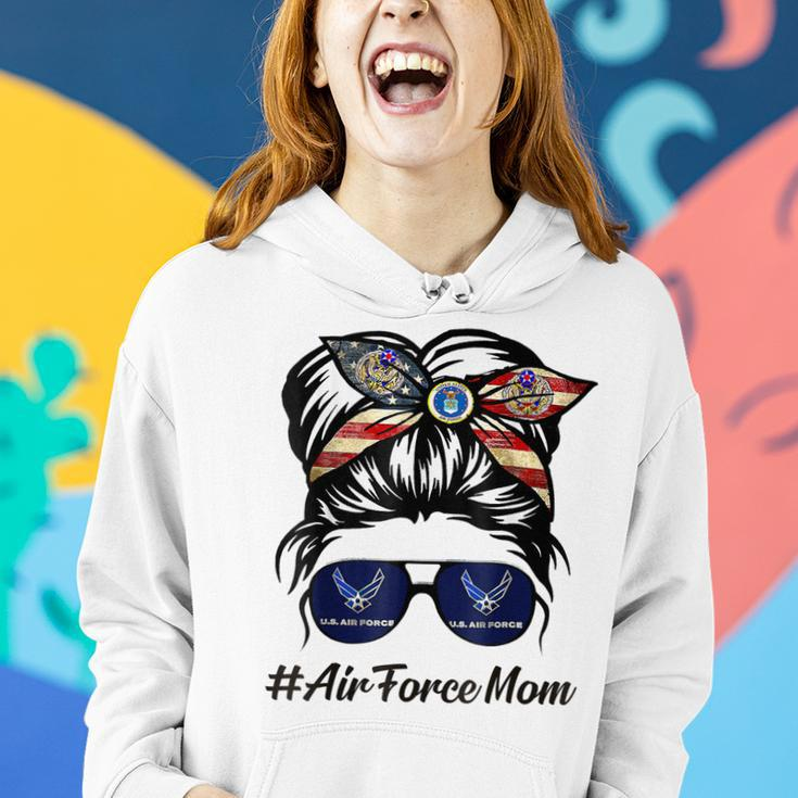 Air Force Mom Messy Bun Sunglasses Military Mom Mothers Day Women Hoodie Gifts for Her