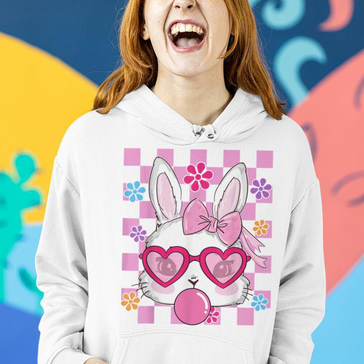 Bunny Outfit For Women Girls Kids Groovy Bunny Face Easter Women Hoodie Gifts for Her