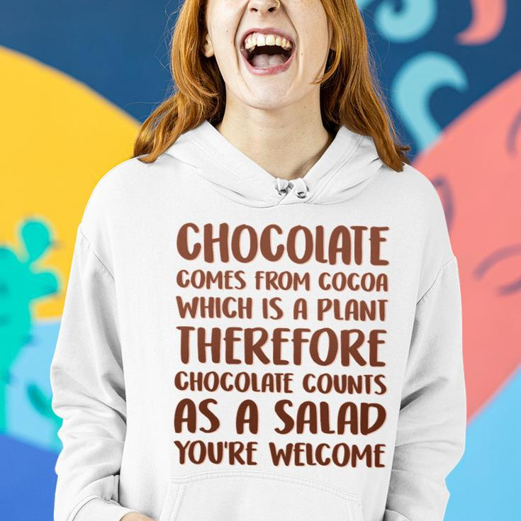 Chocolate Counts As A Salad Funny Women Hoodie Gifts for Her