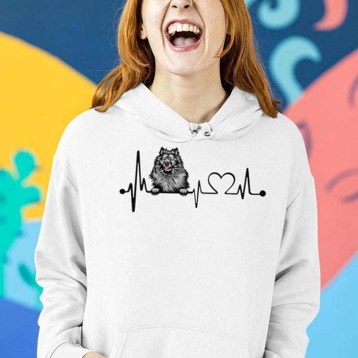 Cute Funny Keeshond Mom Mama Lovers Owner Heartbeat Gift For Womens Women Hoodie Gifts for Her
