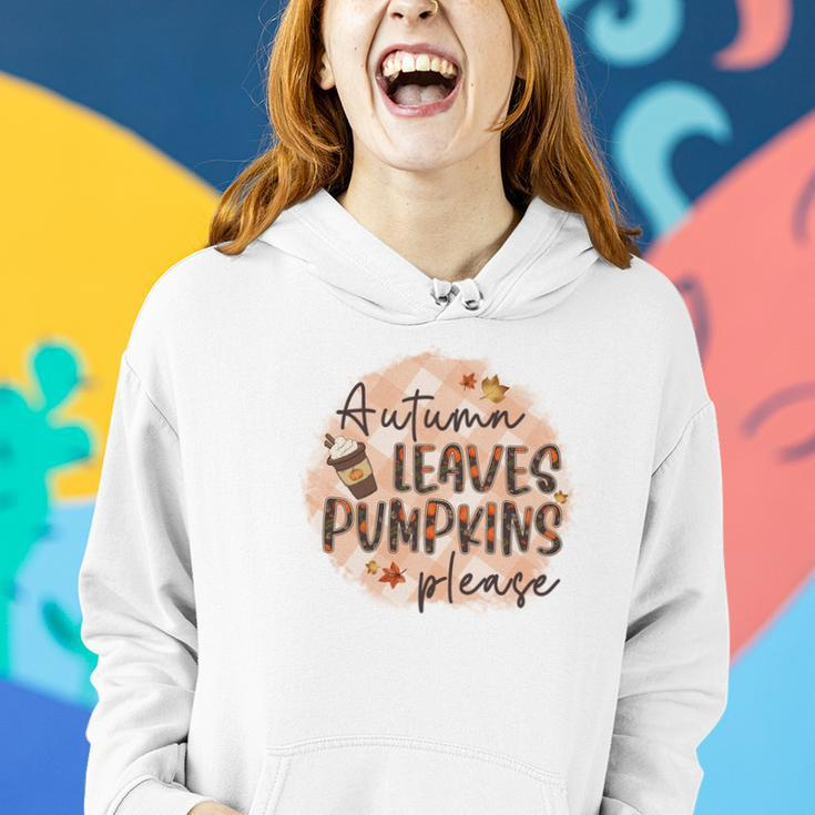 Fall Autumn Leaves And Pumpkin Please Thanksgiving Gifts Women Hoodie Graphic Print Hooded Sweatshirt Gifts for Her