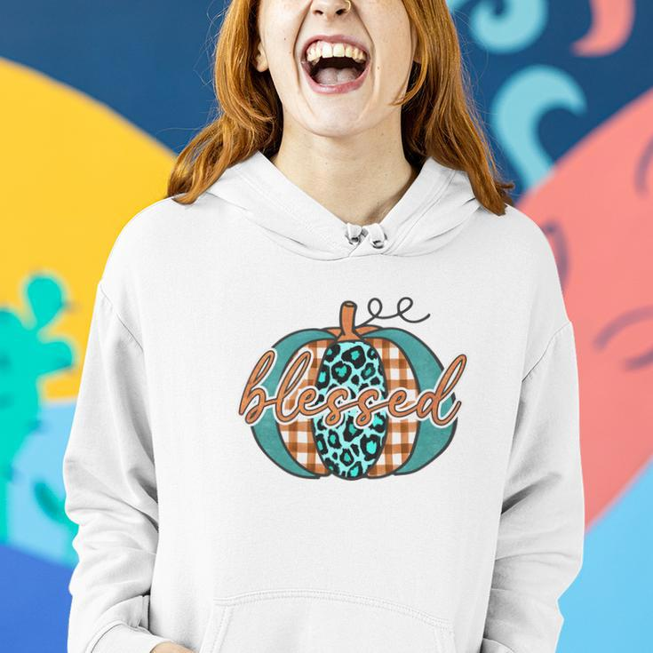 Fall Pumpkin Blessed Gift For Autumn Lovers Women Hoodie Graphic Print Hooded Sweatshirt Gifts for Her