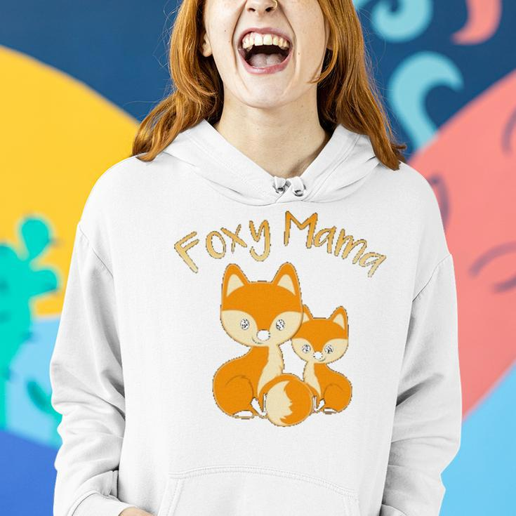 Foxy Mama Cute Fox Animal Lover Women Mom Mothers Day Gift Women Hoodie Gifts for Her