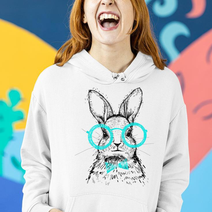Funny Cute Bunny With Glasses Hipster Stylish Rabbit Women Women Hoodie Gifts for Her