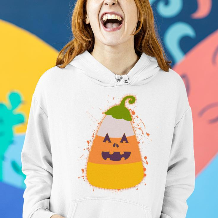 Funny Halloween Candy Corn Pumpkin Women Hoodie Gifts for Her