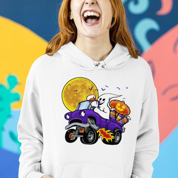Funny Halloween Ghost Muscle Car V2 Women Hoodie Gifts for Her