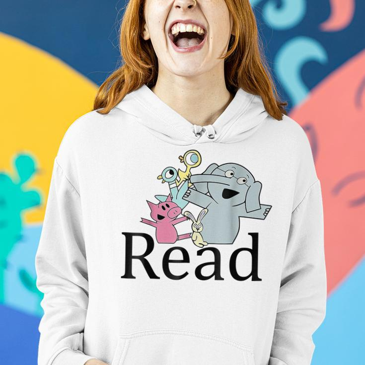 Funny Library Teacher Read Book Club Piggie Elephant Pigeons Women Hoodie Gifts for Her