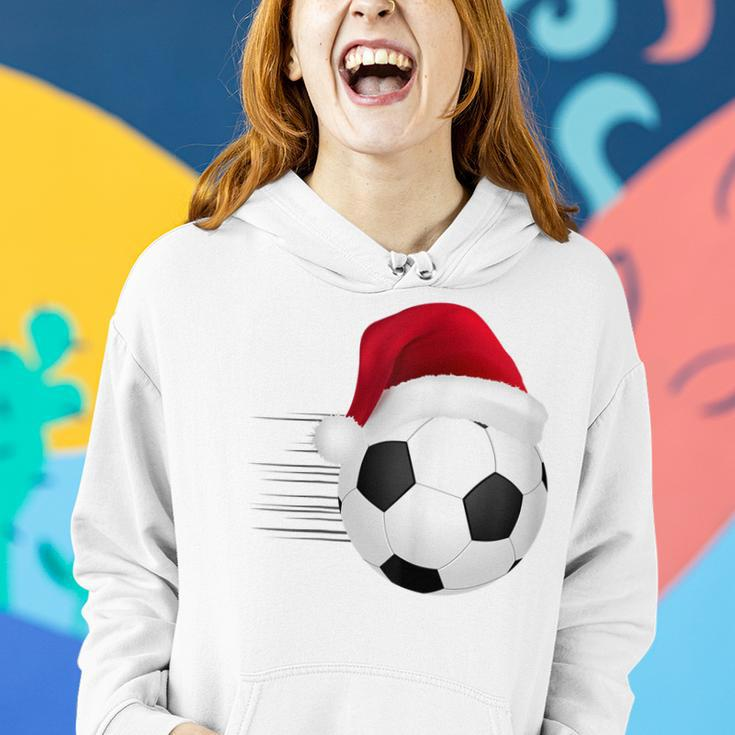 Fußball-Fußball-Weihnachtsball Weihnachtsmann-Lustige Frauen Hoodie Geschenke für Sie