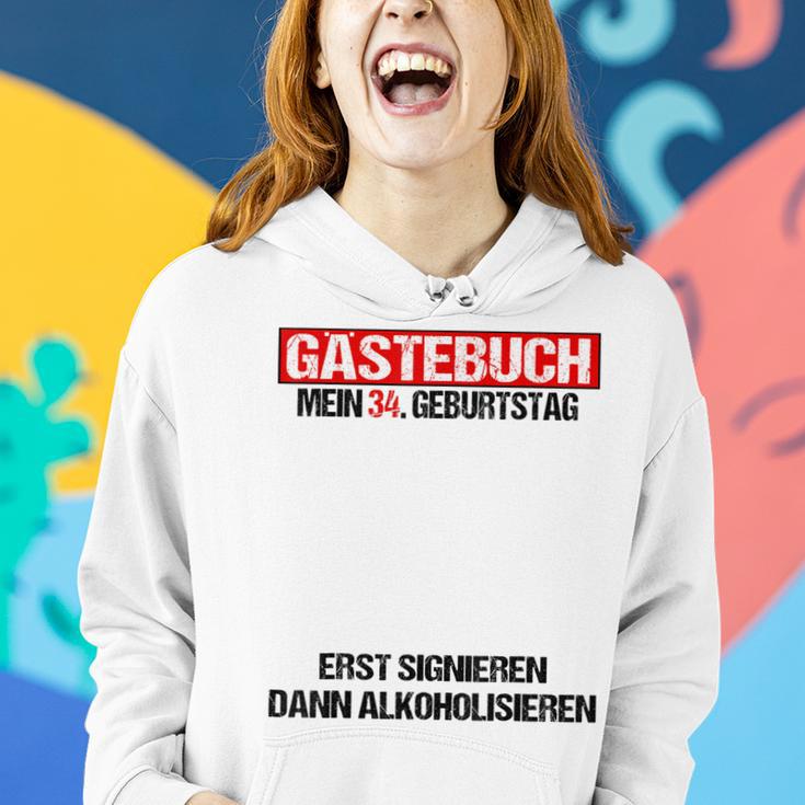 Gästebuch 34 Geburtstag Mann Frau Lustig 34 Geburtstag Deko Frauen Hoodie Geschenke für Sie