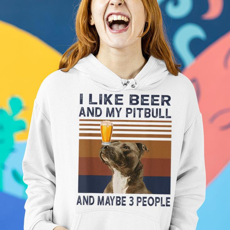 I Like Beer And My Pitbull And Maybe 3 People Women Hoodie Gifts for Her