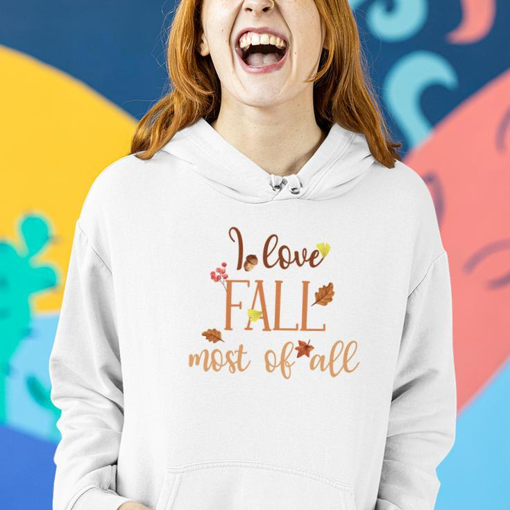 I Love Fall Most Of All Funny Autumn Women Hoodie Graphic Print Hooded Sweatshirt Gifts for Her