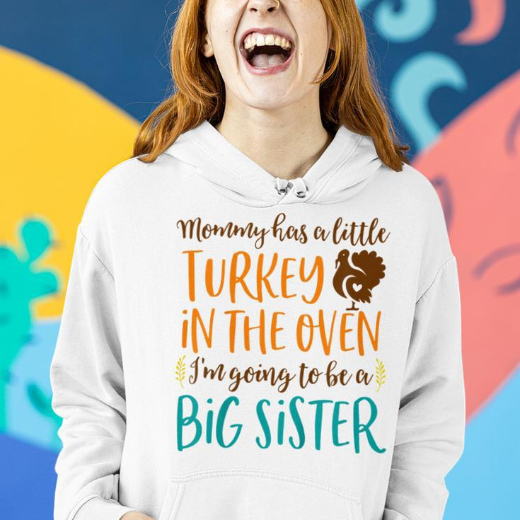 Kids Big Sister Thanksgiving Pregnancy Announcement Fall Women Hoodie Gifts for Her