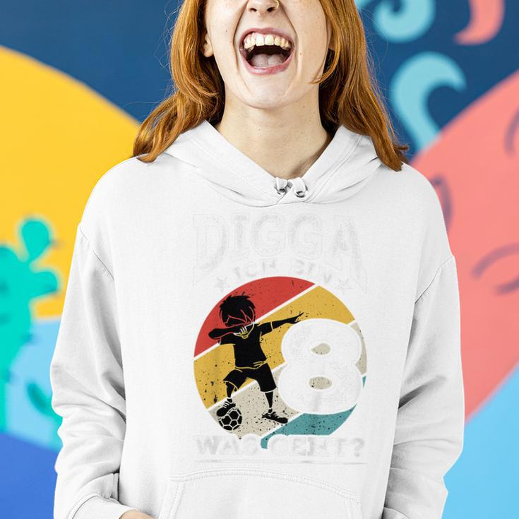 Kinder 8 Geburtstag Fussball Dabbing 8 Jahre Junge Frauen Hoodie Geschenke für Sie