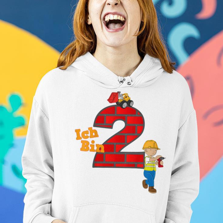 Kinder Geburtstags 2 Jahre Junge Bagger Baumeister Frauen Hoodie Geschenke für Sie